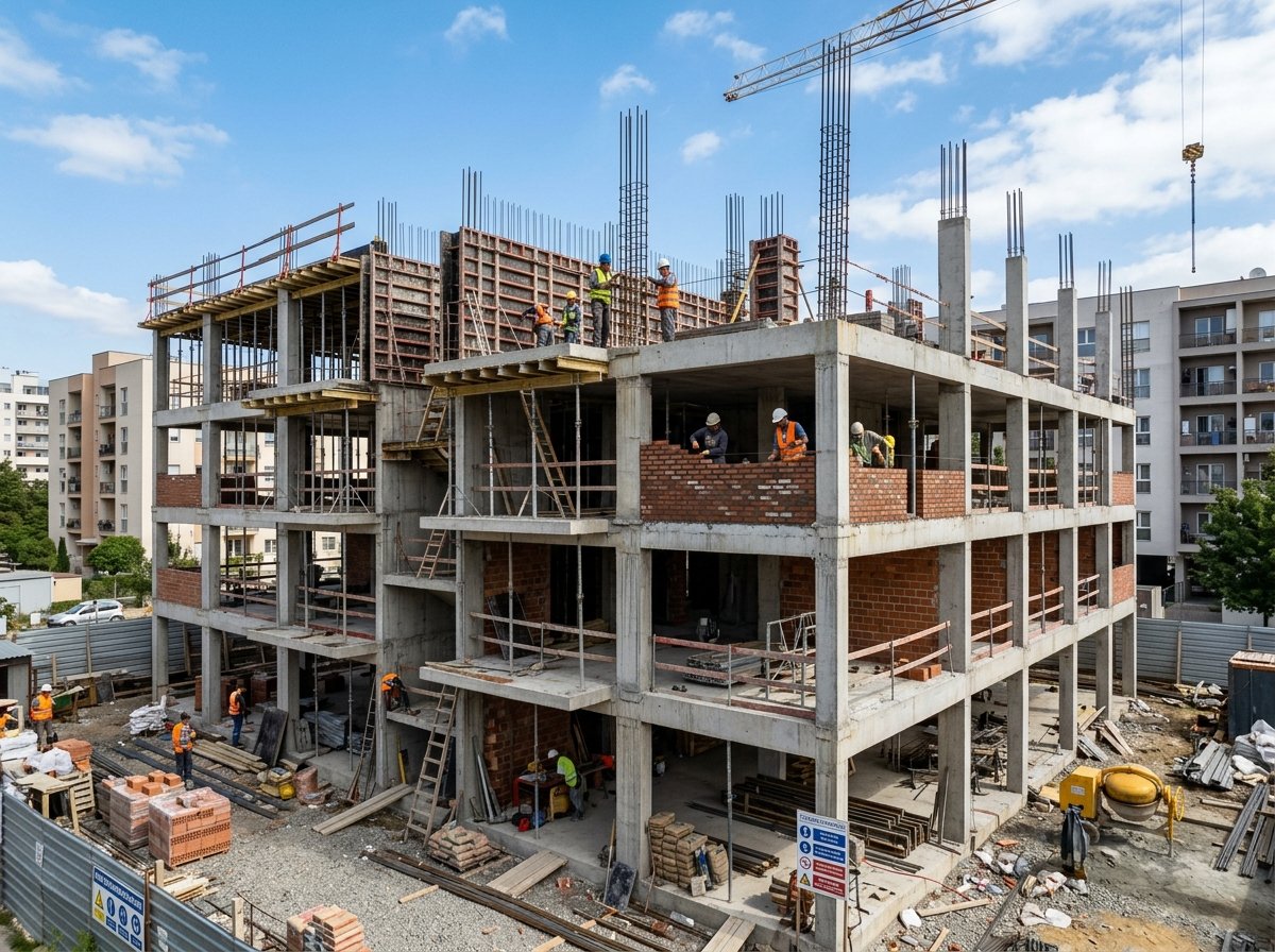 Structural building construction site in Jaffna - EMK Construction
